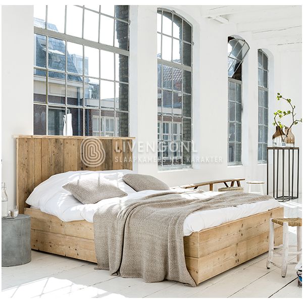 Slaapzaal rek Slink Steigerhout bed Modern